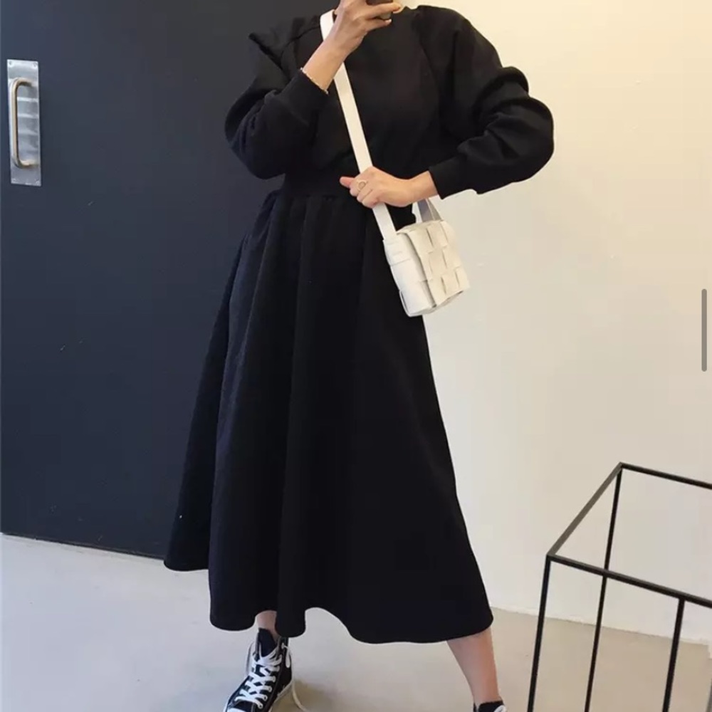 NEW Dress winter warm S/M womens black